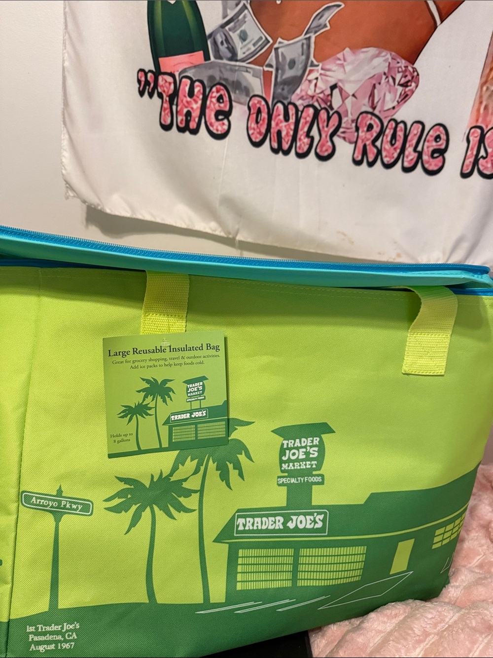 Trader Joe's Large Reusable Insulated Tote - Lime Green